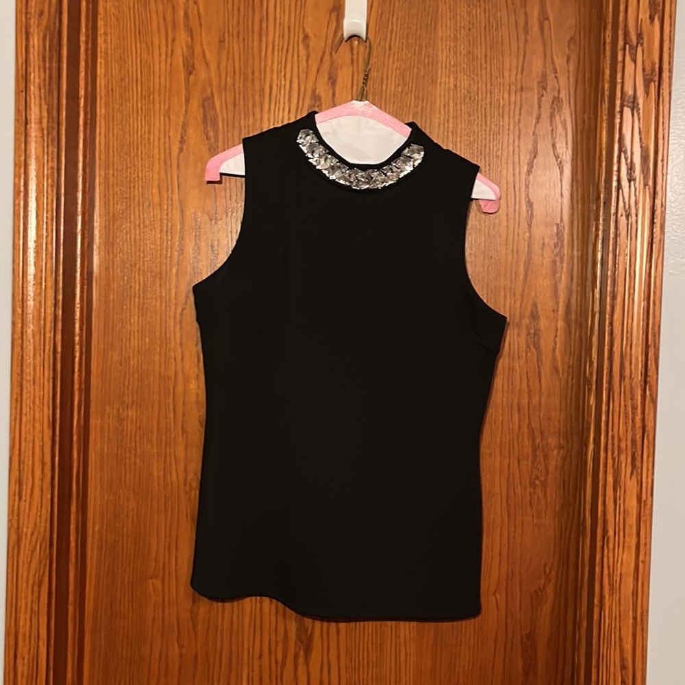 Embellished high neck sleeveless top by Worthington, size M, excellent condition